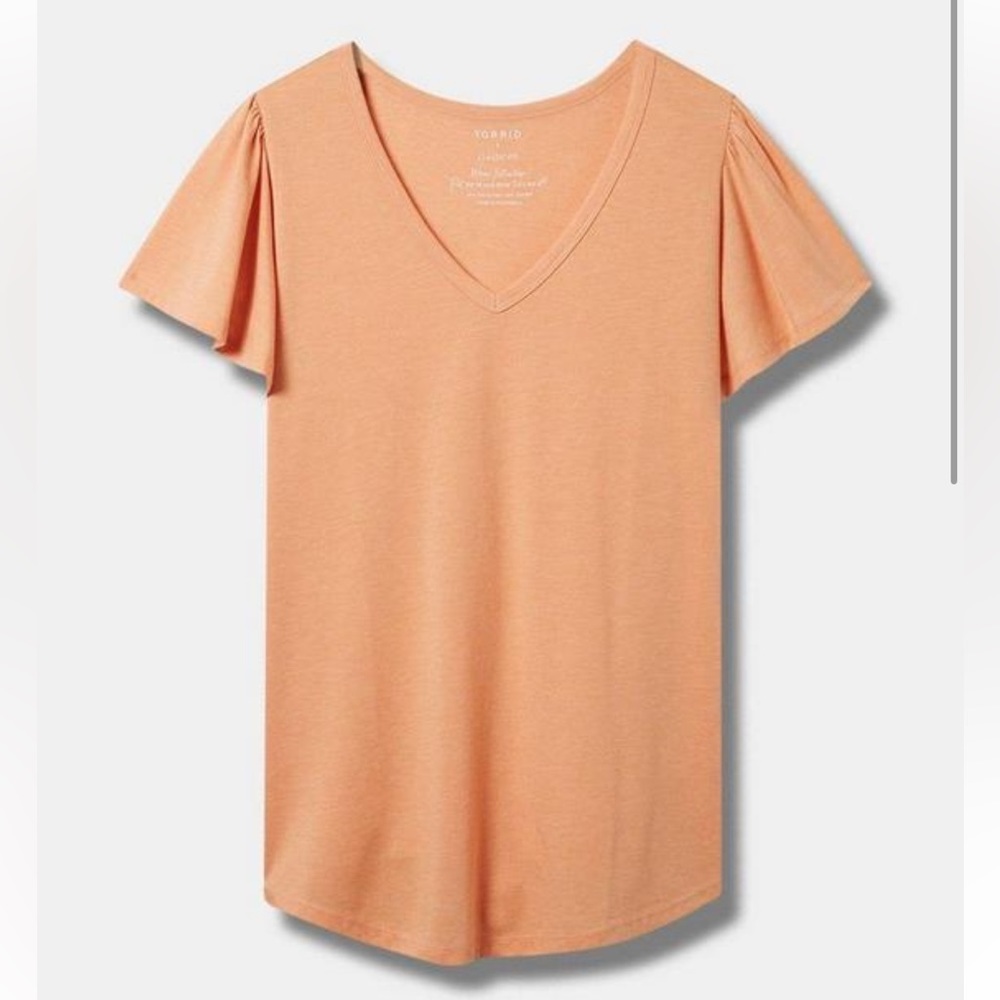 Torrid Girlfriend Signature Jersey V Neck Flutter Sleeve Tee